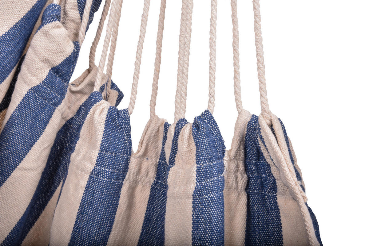 HÄNGESESSEL 65/120/90 cm  - Blau/Weiß, Basics, Holz/Kunststoff (65/120/90cm) - Gardenson