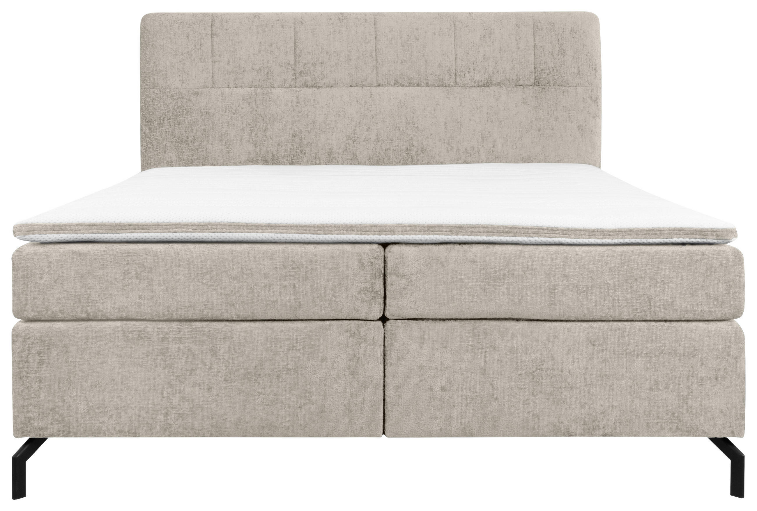 BOXSPRINGBETT 180/200 cm  in Beige  - Beige/Schwarz, Design, Textil/Metall (180/200cm) - Esposa