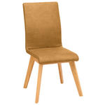 STUHL  in Mikrofaser Holz, Textil  - Beige/Goldfarben, Design, Holz/Textil (45/102/56cm) - Novel