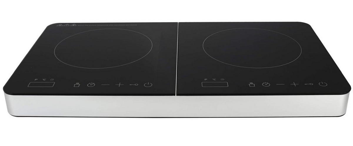 INDUKTIONSKOCHPLATTE  - Schwarz, Basics, Glas/Metall (56/31,2/6,2cm)