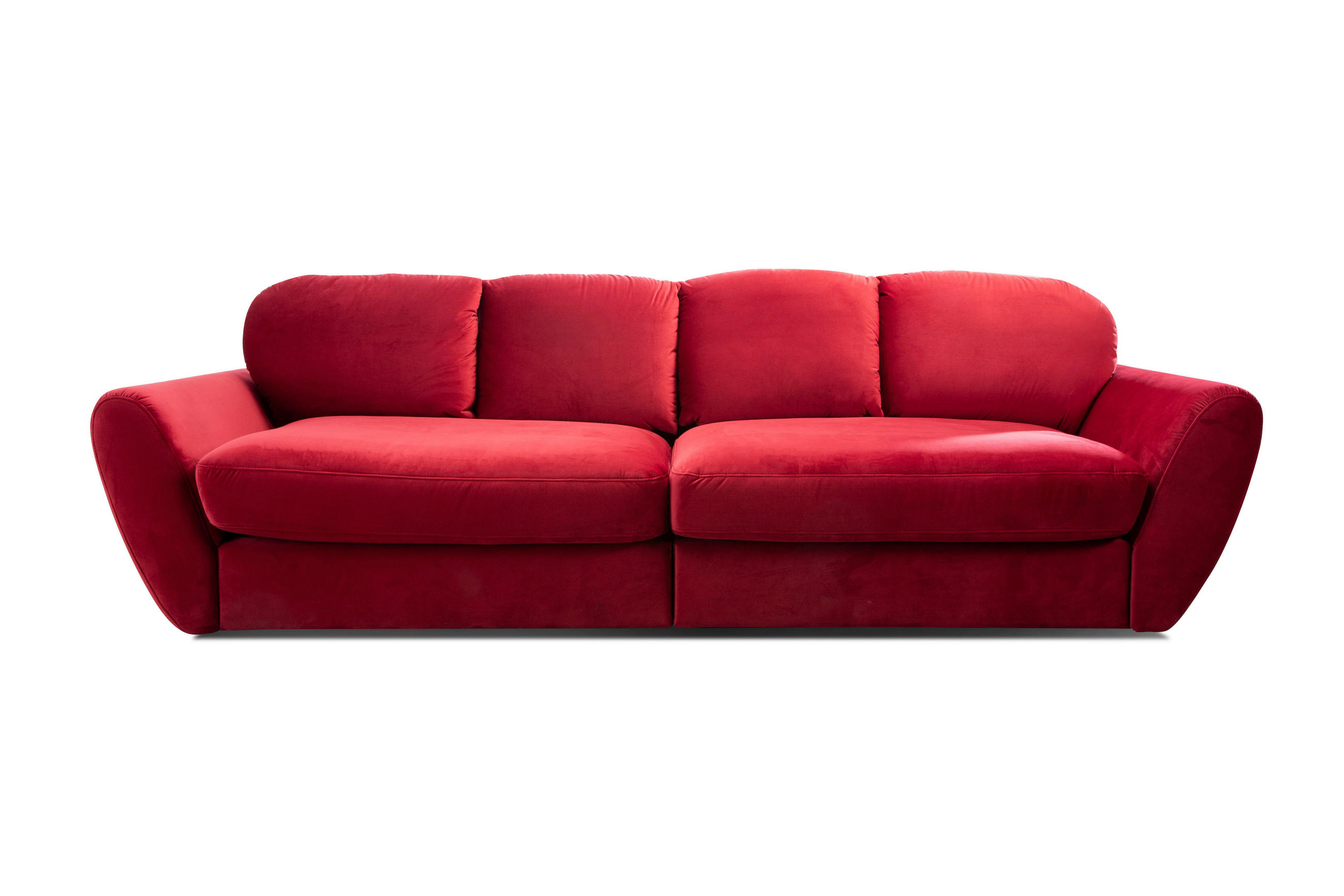 BIGSOFA Flachgewebe Rot  - Rot/Schwarz, MODERN, Kunststoff/Textil (290/96/113cm) - Cantus