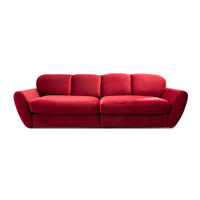 BIGSOFA in Flachgewebe Rot  - Rot/Schwarz, Modern, Kunststoff/Textil (290/96/113cm) - Sit & More