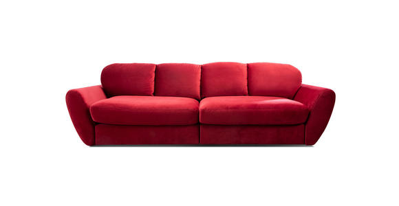 BIGSOFA Flachgewebe Rot  - Rot/Schwarz, MODERN, Kunststoff/Textil (290/96/113cm) - Cantus