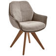 ARMLEHNSTUHL in Holz, Textil Taupe, Eichefarben  - Taupe/Wildeiche, Design, Holz/Textil (62/83,5/65cm) - Valnatura