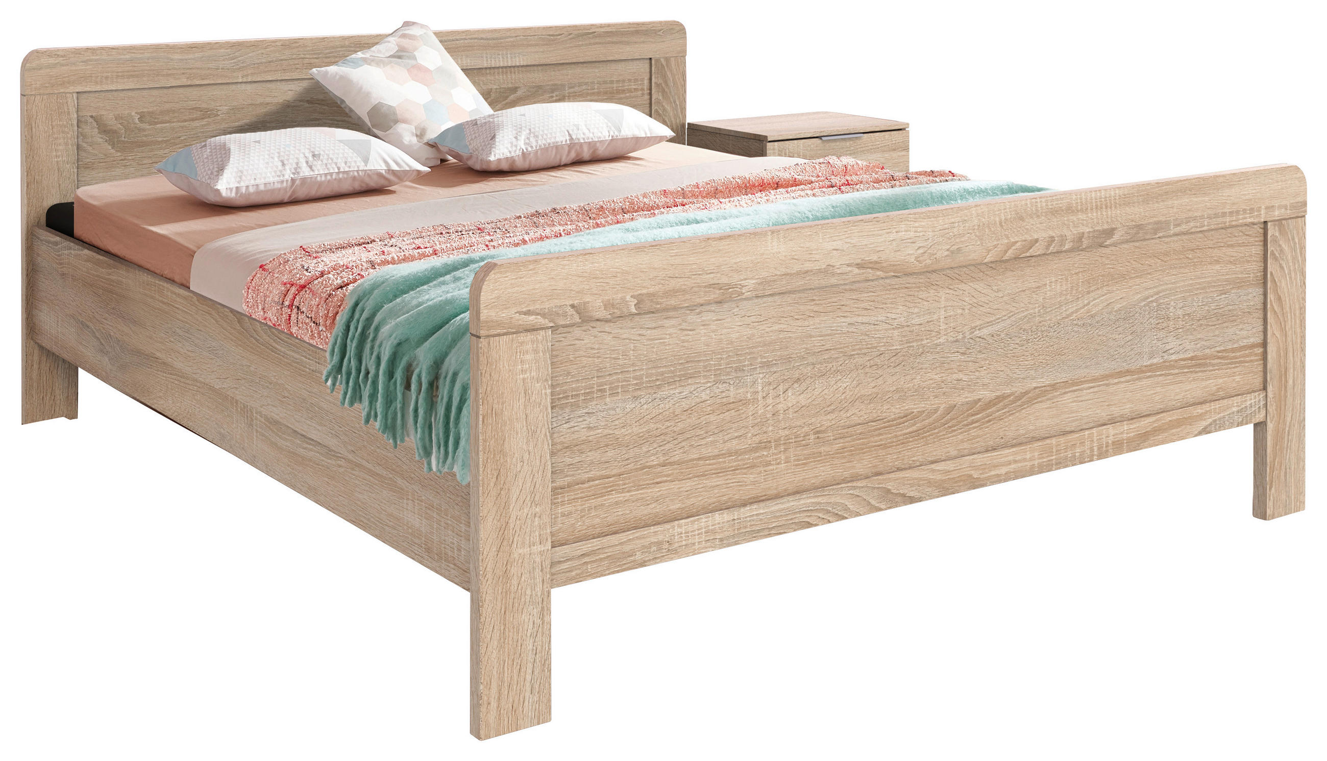 BETT 180/200 cm  in Eichefarben  - Eichefarben, KONVENTIONELL, Holzwerkstoff (180/200cm) - MID.YOU