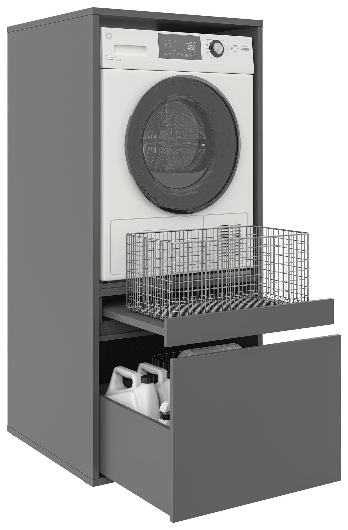 WASCHMASCHINENSCHRANK 67,5/151,8/67,5 cm  in Anthrazit  - Anthrazit, Basics, Holzwerkstoff (67,5/151,8/67,5cm) - Xora