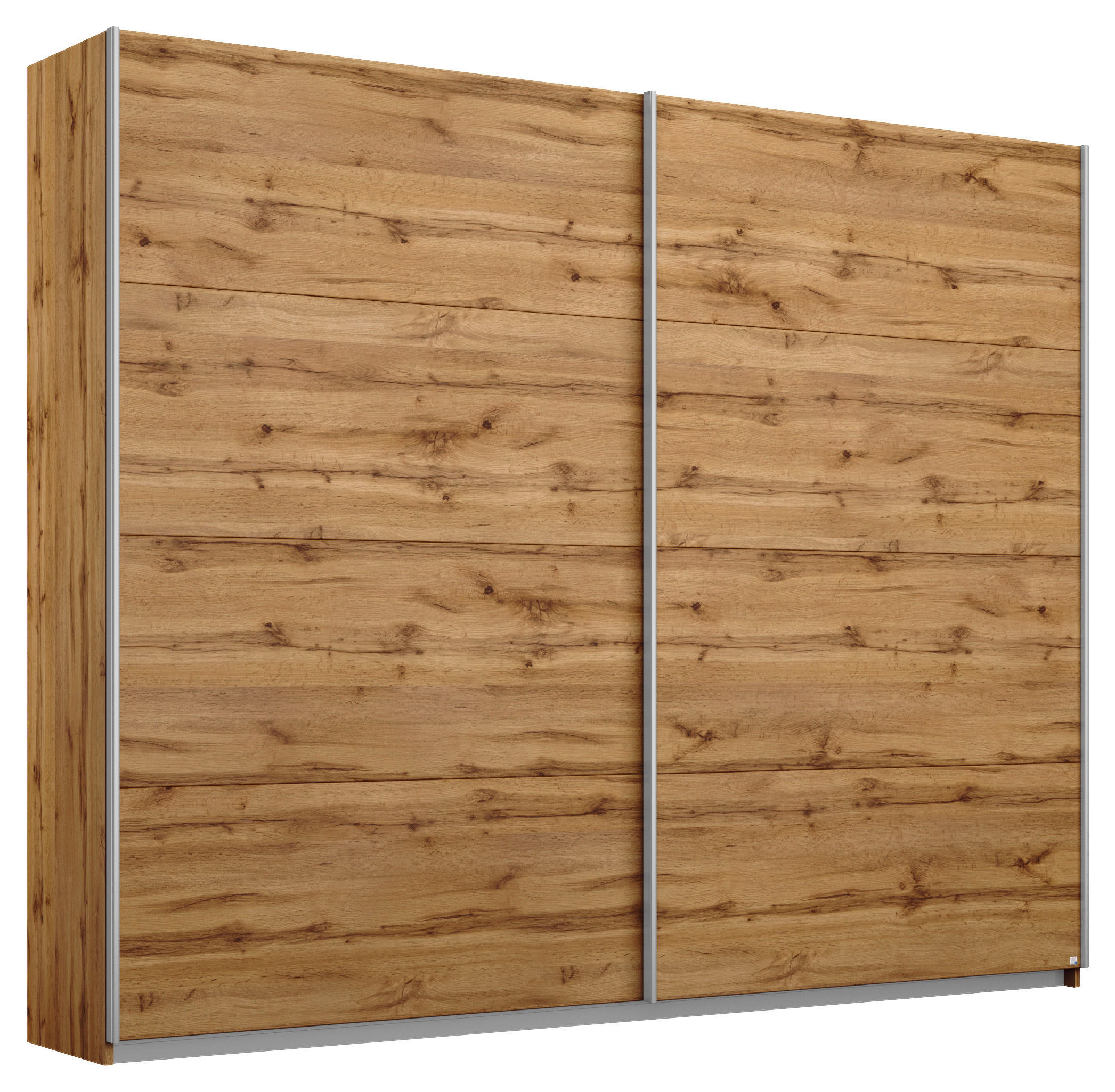 SCHWEBETÜRENSCHRANK 226/210/62 cm 2-türig Eichefarben  - Eichefarben/Alufarben, MODERN, Holzwerkstoff/Metall (226/210/62cm) - Rauch Möbel