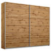 SCHWEBETÜRENSCHRANK 226/210/62 cm 2-türig Eichefarben  - Eichefarben/Alufarben, MODERN, Holzwerkstoff/Metall (226/210/62cm) - Rauch Möbel
