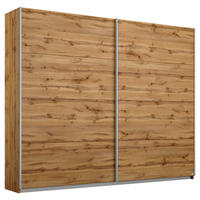 SCHWEBETÜRENSCHRANK in Eichefarben  - Eichefarben/Alufarben, Modern, Holzwerkstoff/Metall (226/210/62cm) - Rauch Möbel