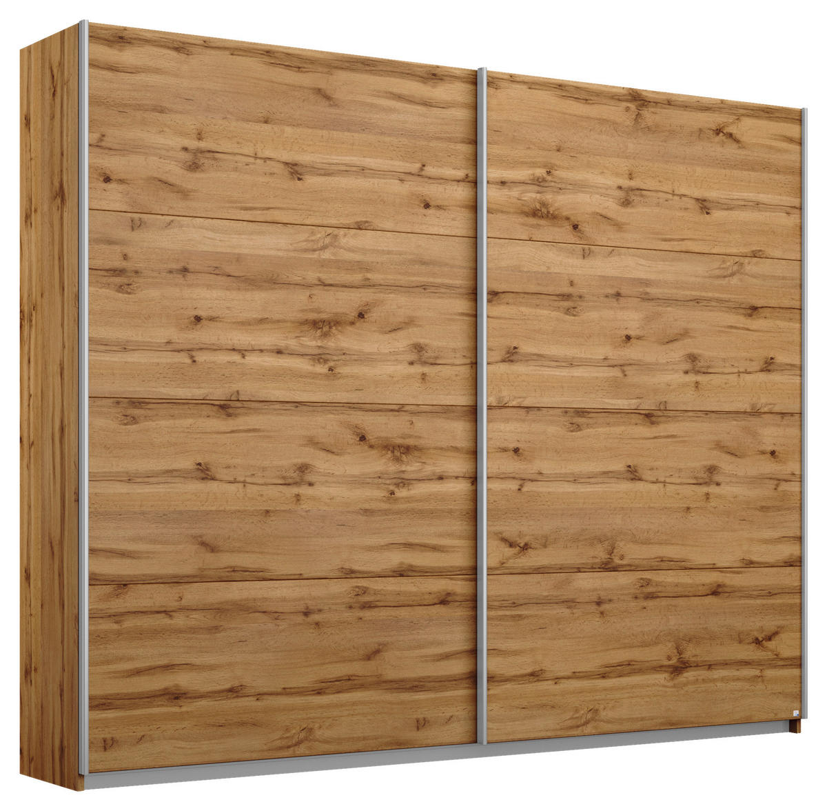 SCHWEBETÜRENSCHRANK in Eichefarben  - Eichefarben/Alufarben, Modern, Holzwerkstoff/Metall (226/210/62cm) - Rauch Möbel