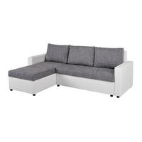 ECKSOFA Grau, Weiß  - Weiß/Grau, Design, Kunststoff/Textil (147/228cm) - P & B