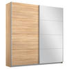 SCHWEBETÜRENSCHRANK  in Sonoma Eiche  - Alufarben/Sonoma Eiche, MODERN, Holzwerkstoff/Metall (181/230/62cm) - Rauch Möbel