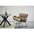 SITZBANK 201,5/87/67,5 cm Echtleder Schwarz, Taupe  - Taupe/Schwarz, Design, Leder/Metall (201,5/87/67,5cm) - Dieter Knoll