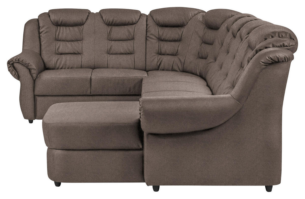 WOHNLANDSCHAFT in Chenille Taupe  - Taupe/Schwarz, Konventionell, Kunststoff/Textil (216/333/165cm) - Livetastic