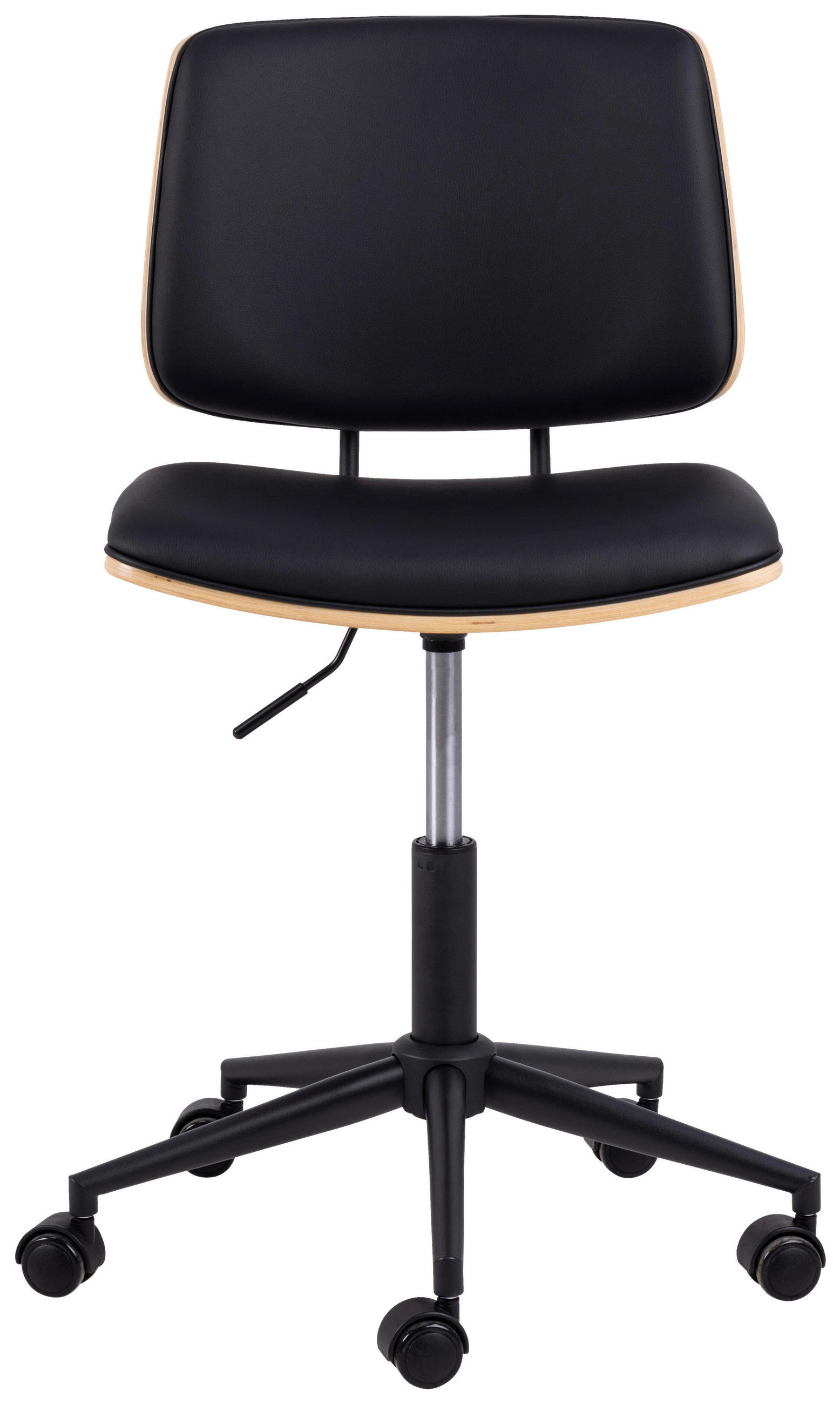 DREHSTUHL in Lederlook Schwarz - Schwarz, Design, Holz/Holzwerkstoff (48,5/91/54cm) - MID.YOU