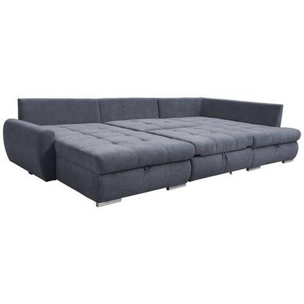 Thumbnail - Livetastic Ecksofa, Grau, Textil, 3-Sitzer, Füllung: Schaumstoff, Ottomane links, U-Form, 322x174 cm, Made in EU, Schlaf...