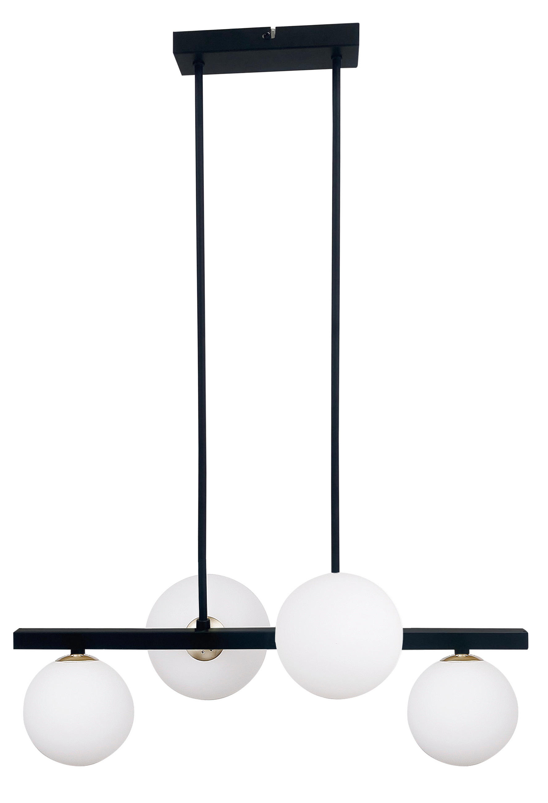 XXXLutz Pendelleuchte Kama Schwarz, Weiß, Gold 35x83x59 cm