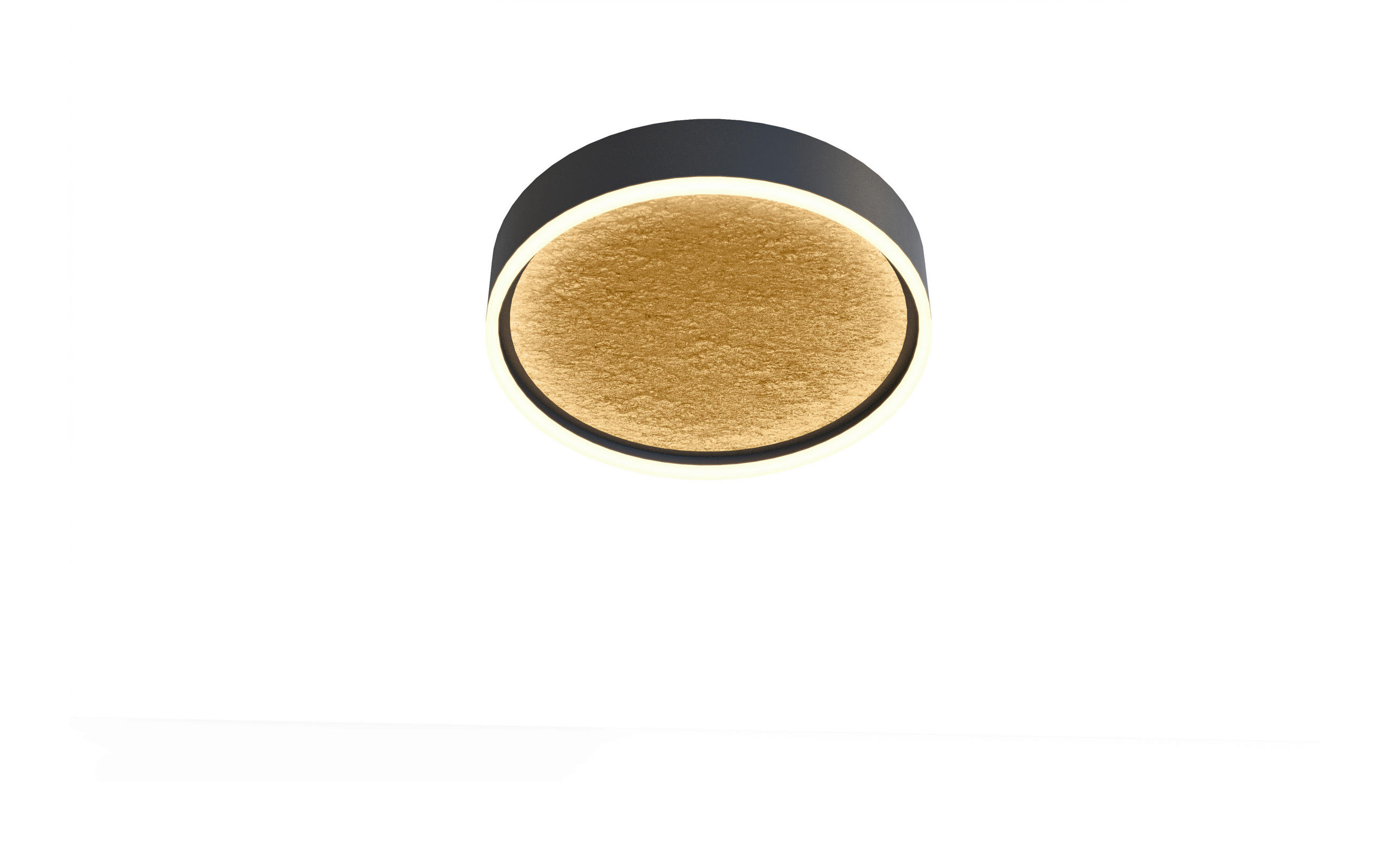 STROPNÉ LED SVIETIDLO, 40/7 cm  - čierna/zlatá, Design, kov/plast (40/7cm)