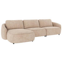 SOFFA i beige  - beige/svart, Klassisk, metall/trä (319/80/162cm) - Rowico