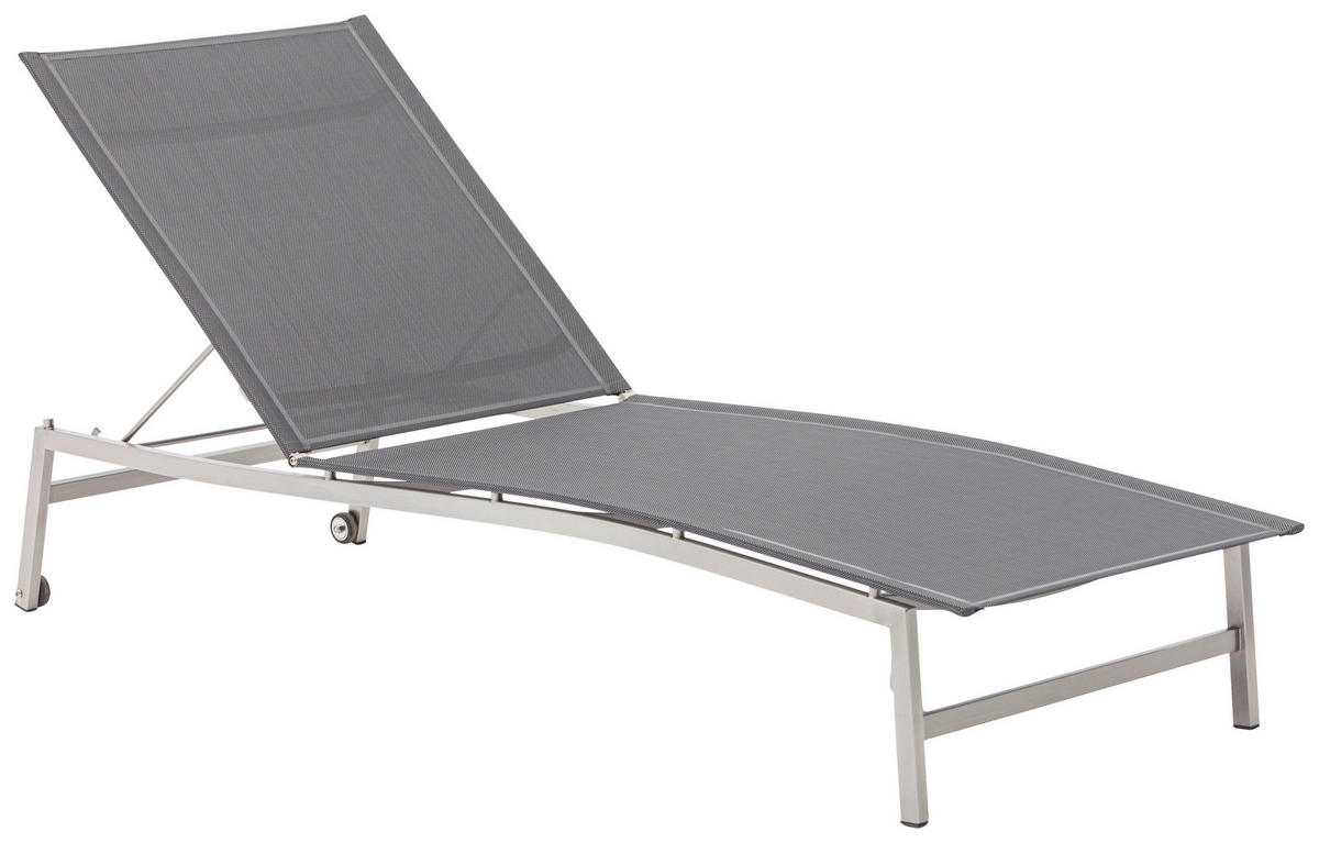 GARTENLIEGE 65/35/210 cm  - Edelstahlfarben/Anthrazit, Design, Textil/Metall (65/35/210cm) - Zebra 