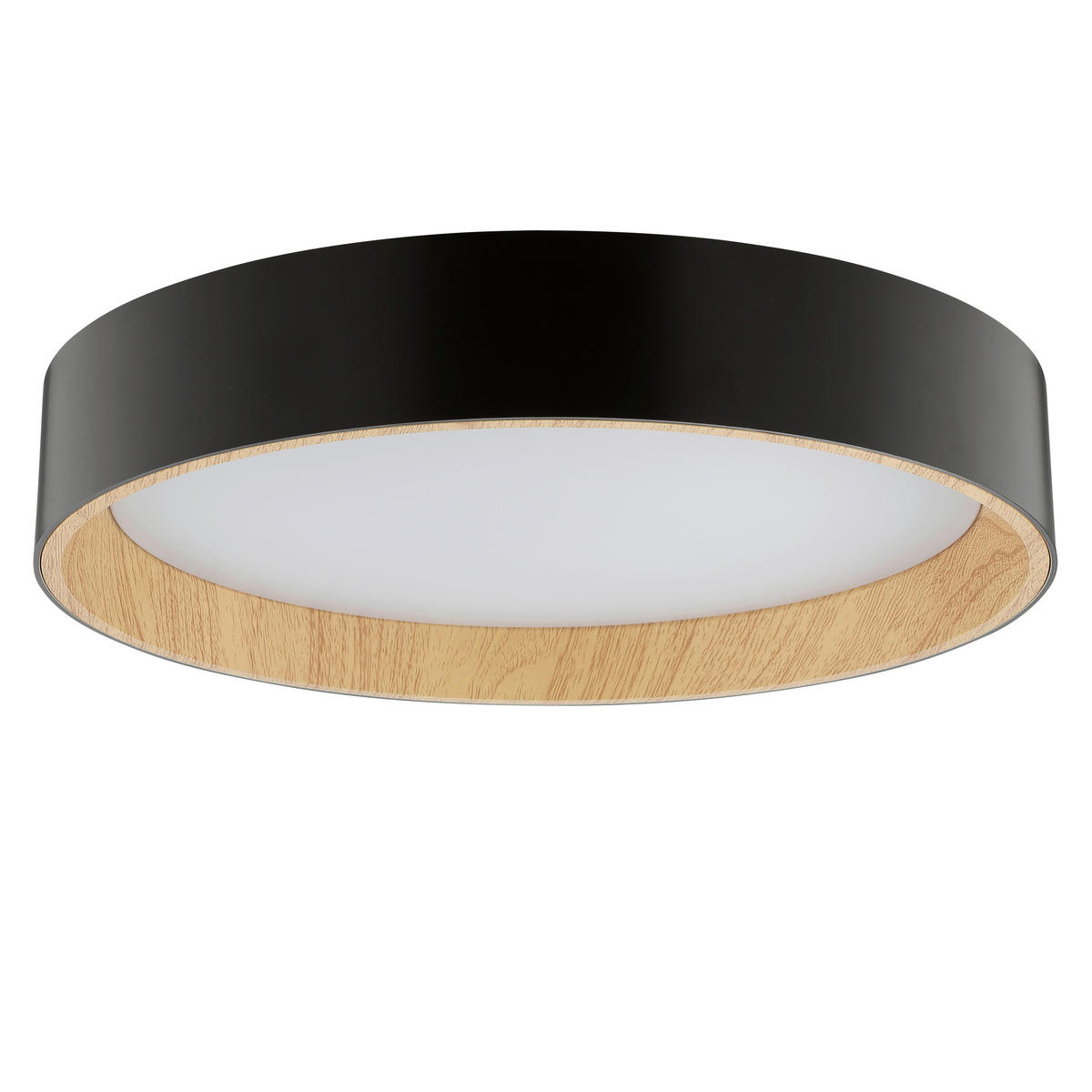 LED PLAFONJERA - boja bukve/crna, Osnovno, metal/plastika (39/7,7cm)