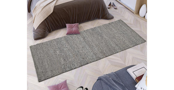 LÄUFER 80/200 cm Helsinki Grau - Grau, Basics, Textil (80/200cm) - Linea Natura