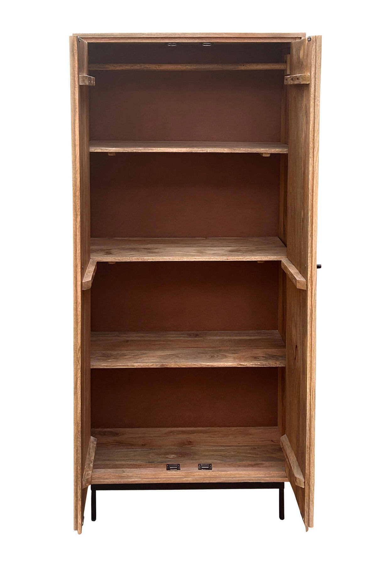 SCHRANK in Naturfarben, Schwarz  - Schwarz/Naturfarben, Design, Holz/Metall (80/180/45cm) - MID.YOU