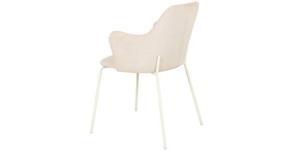 ARMLEHNSTUHL in Eisen Samt - Creme/Rosa, Design, Textil/Metall (53/85/58cm) - Novel