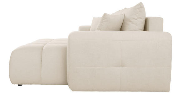 ECKSOFA Beige Velours - Beige/Schwarz, KONVENTIONELL, Kunststoff/Textil (298/168cm) - Carryhome