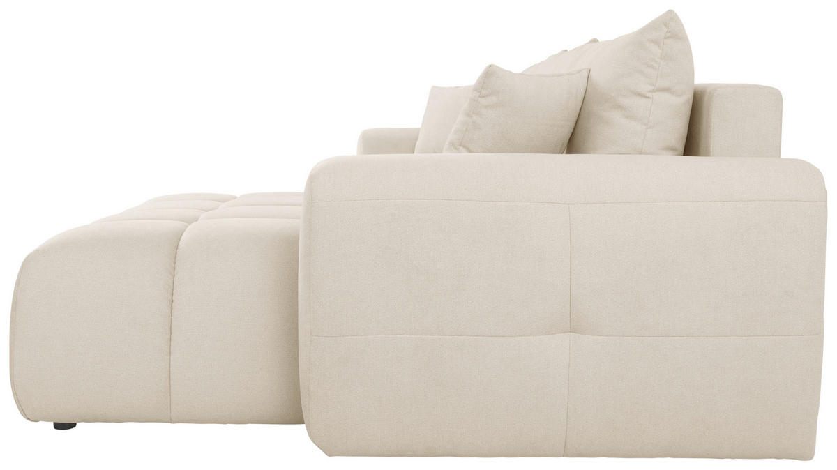 ECKSOFA in Velours Beige  - Beige/Schwarz, Konventionell, Kunststoff/Textil (298/168cm) - Carryhome
