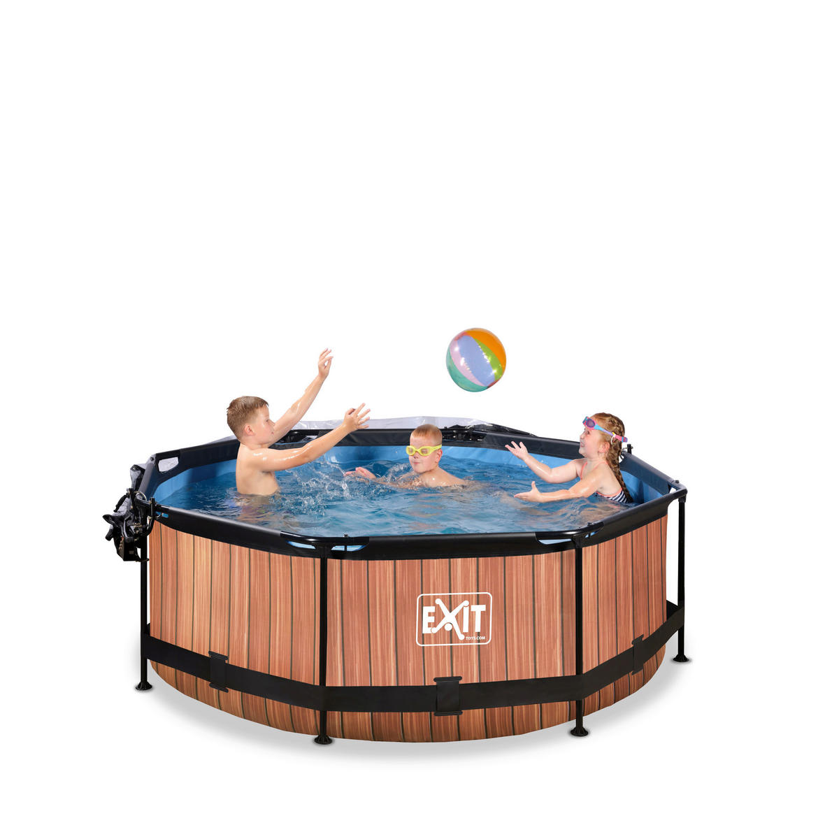 EXIT POOL WOOD 244X76 244/76 cm  - Braun, KONVENTIONELL, Metall (244/76cm) - EXIT Toys