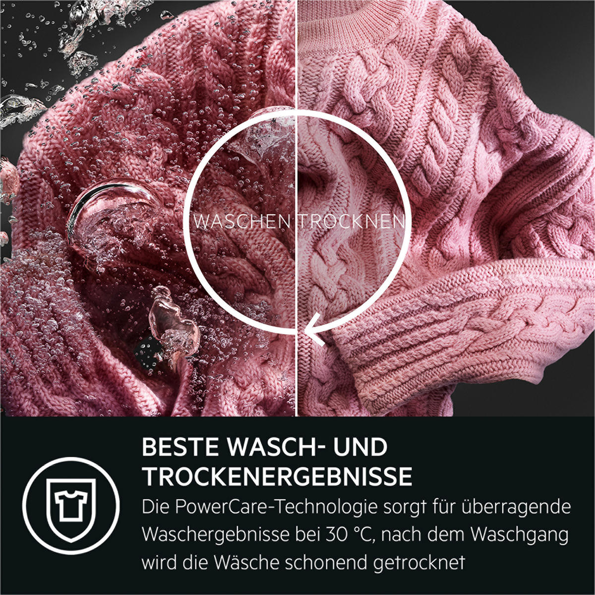 EINBAUWASCHTROCKNER LWR8WI7680  - Schwarz/Weiß, Basics, Kunststoff/Metall (59,6/81,9/55,3cm) - AEG