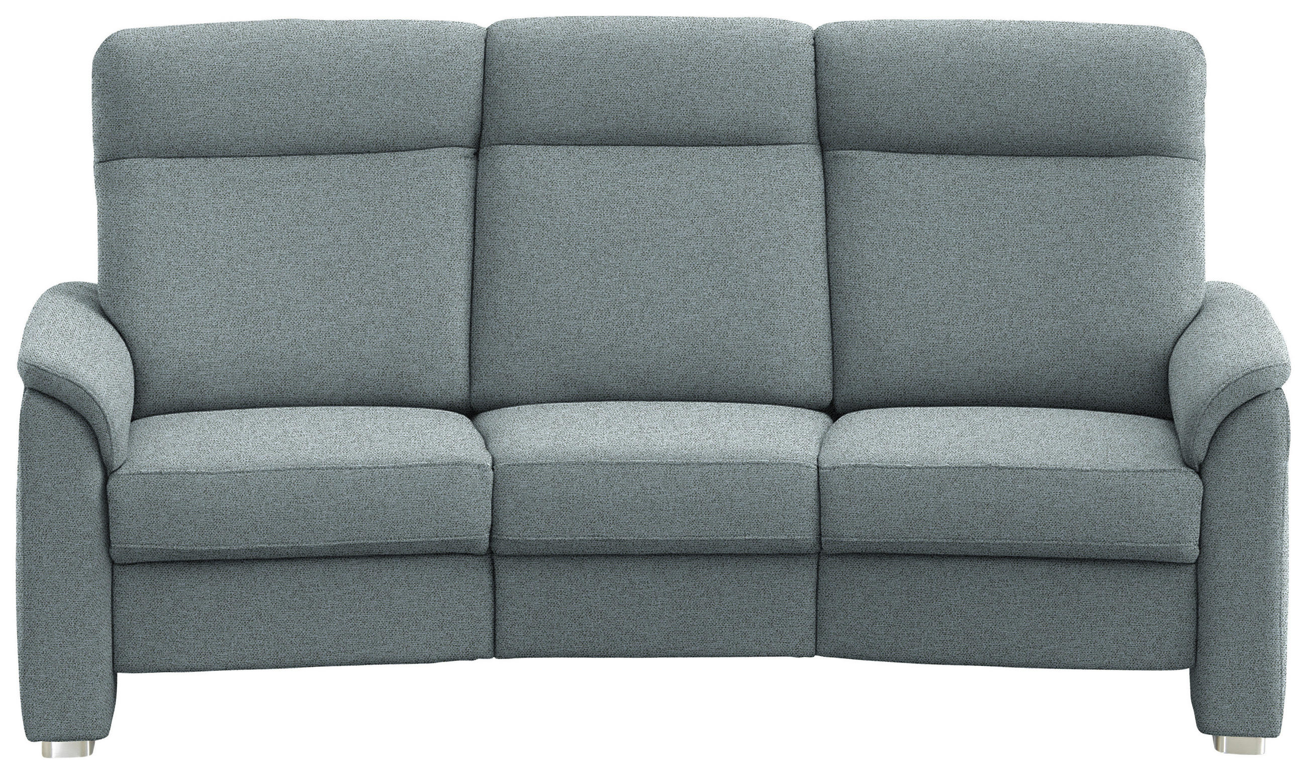 TRAPEZSOFA  in Flachgewebe Graublau  - Graublau/Alufarben, KONVENTIONELL, Textil/Metall (218/107/103cm) - Beldomo Comfort