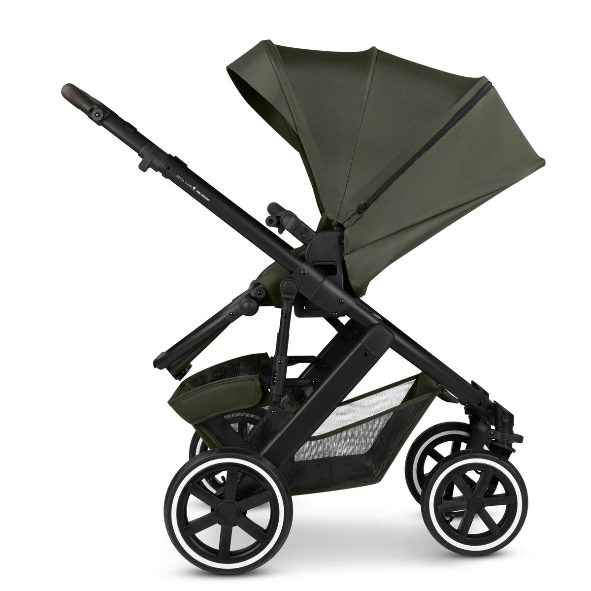 KINDERWAGENSET Salsa 5 Air 3in1 Set Calla  - Schwarz/Olivgrün, Basics, Textil/Metall (63/118/95.5cm) - ABC Design