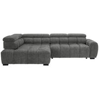 ECKSOFA inkl. Funktionen Ottomane links  Grau Webstoff  - Schwarz/Grau, MODERN, Kunststoff/Textil (205/297cm) - Welnova