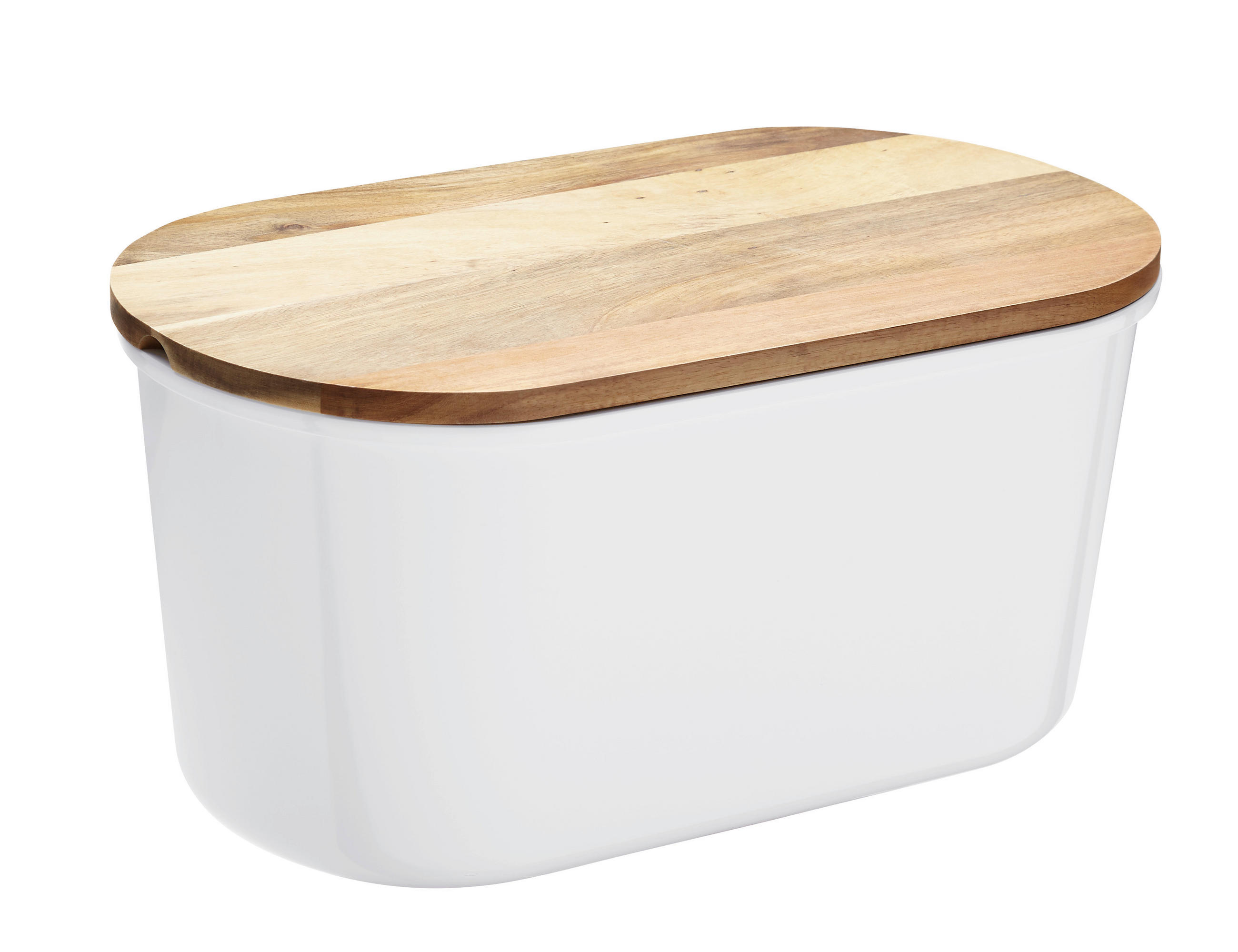 BROTBOX - Weiß/Akaziefarben, Trend, Holz/Kunststoff (37/21,5/17,2cm) - Echtwerk