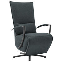 RELAXSESSEL in Textil Schwarz, Blaugrau  - Blaugrau/Schwarz, Design, Textil/Metall (66/110-114/84cm) - Moderano
