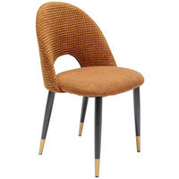 STUHL HUDSON - Goldfarben/Schwarz, Design, Textil/Metall (49/84/54cm) - Ambia Home