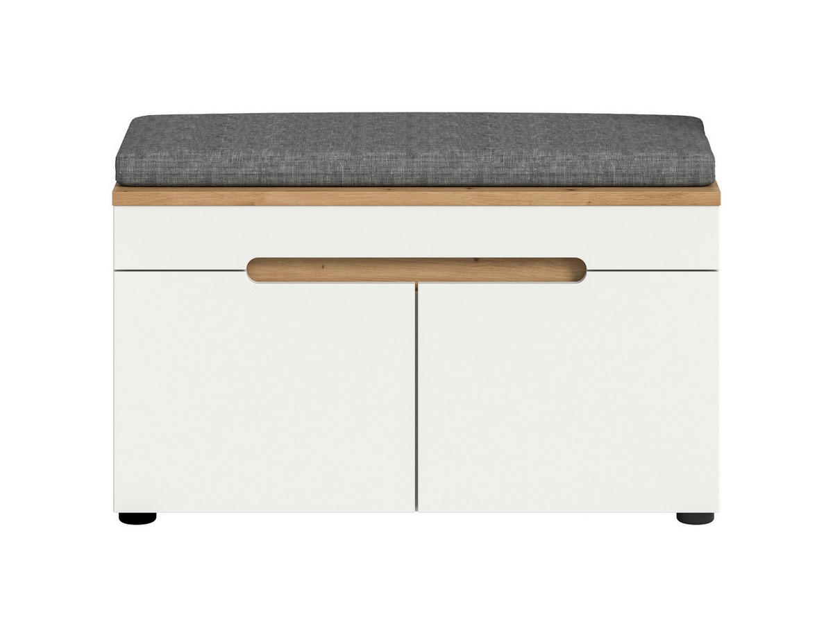 GARDEROBENBANK  in 80/45/37 cm  - Schwarz/Weiß, Design, Holzwerkstoff/Kunststoff (80/45/37cm) - MID.YOU