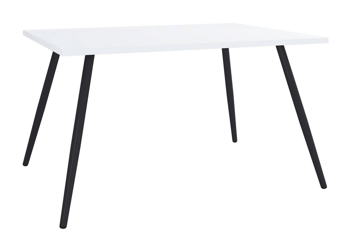 SCHREIBTISCH 110/80/70 cm  in Schwarz, Weiss  - Weiss/Schwarz, Modern, Holzwerkstoff/Metall (110/80/70cm) - MID.YOU