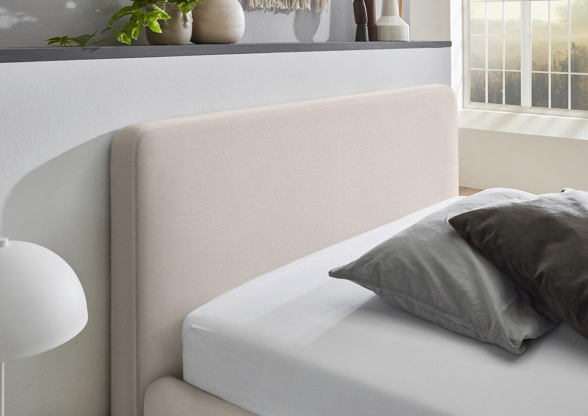 POLSTERBETT 140/200 cm  in Beige  - Eichefarben/Beige, Design, Holz/Textil (140/200cm) - Xora