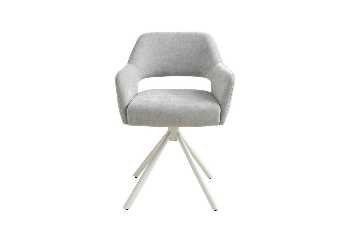 ARMLEHNSTUHL  Sitzfläche 360° drehbar Webstoff  Greige, Seidengrau  - Greige/Seidengrau, MODERN, Textil/Metall (58/84/61cm) - Schöner Wohnen