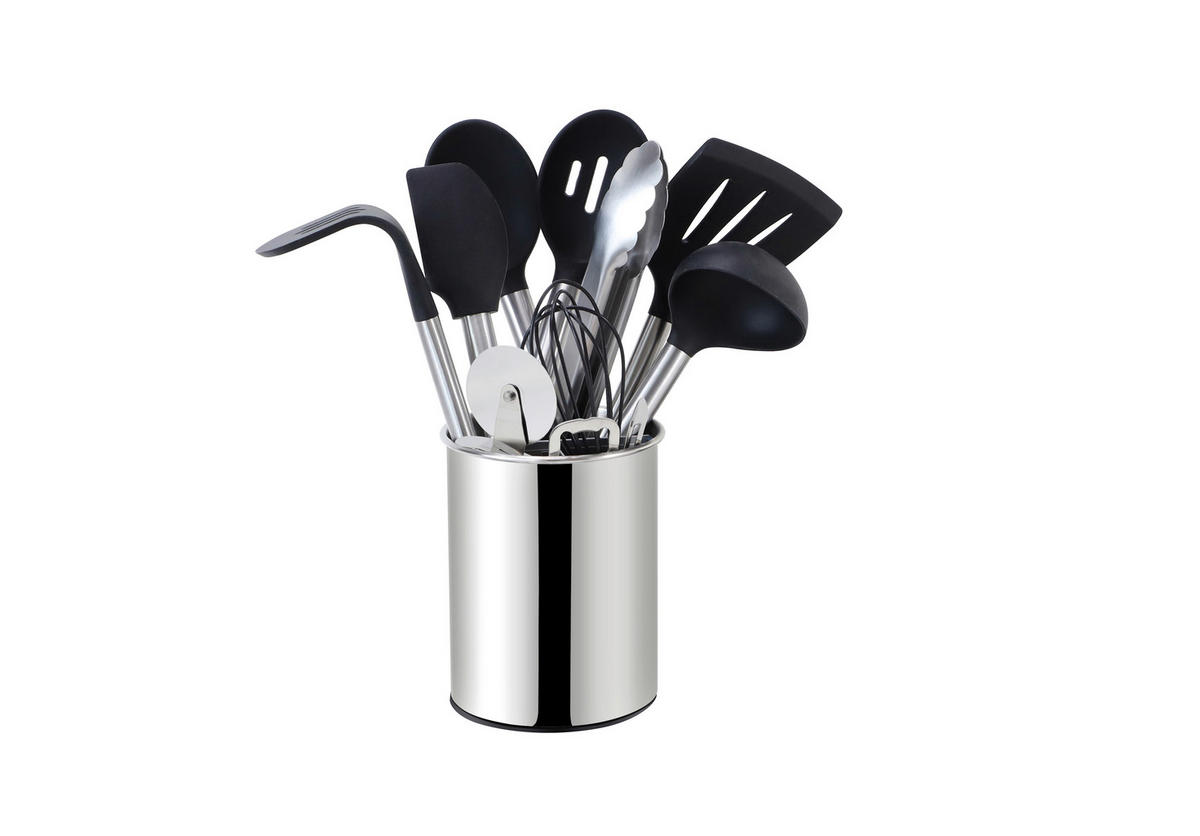 KÜCHENHELFERSET  - Silberfarben/Schwarz, Basics, Kunststoff/Metall (13cm) - Echtwerk