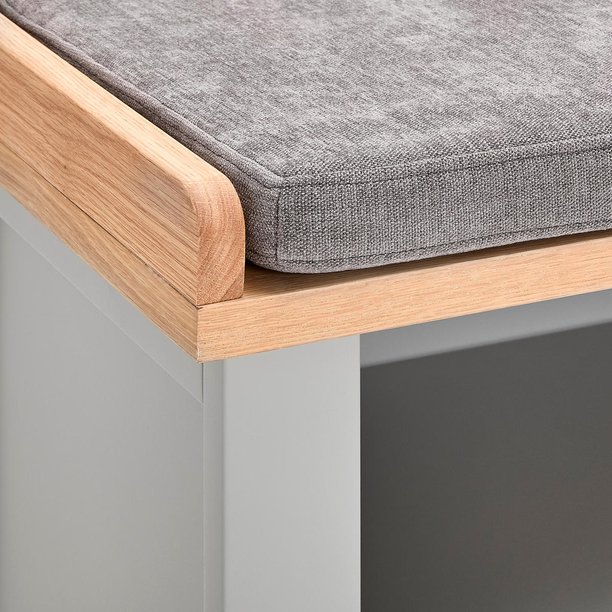 SCHUHBANK Grau, Naturfarben  - Naturfarben/Grau, LIFESTYLE, Holz/Textil (110/60/35cm) - MID.YOU