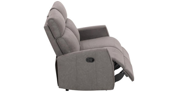 2-SITZER-SOFA Mikrofaser Grau  - Schwarz/Grau, KONVENTIONELL, Kunststoff/Textil (127/105/93cm) - Xora