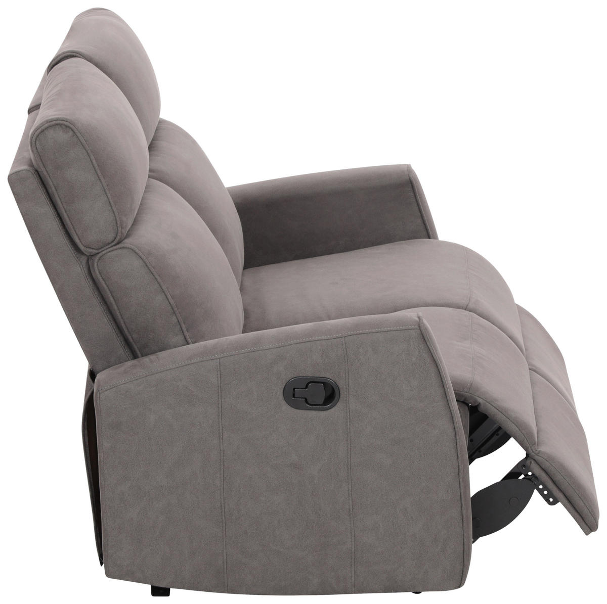 2-SITZER-SOFA Mikrofaser Grau  - Schwarz/Grau, KONVENTIONELL, Kunststoff/Textil (127/105/93cm) - Xora
