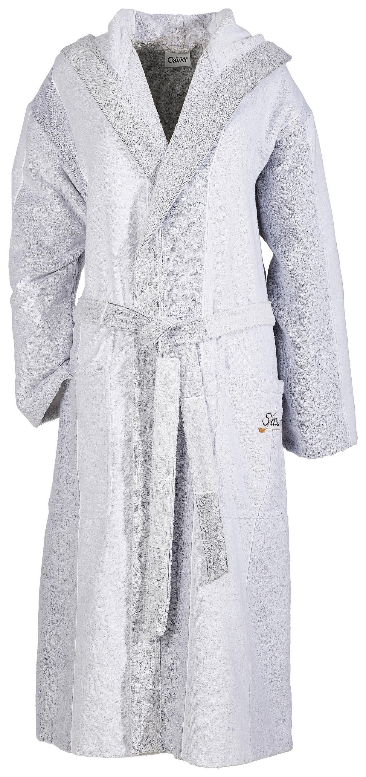 BADEMANTEL M  - Silberfarben/Grau, Basics, Textil (Mnull) - Cawoe