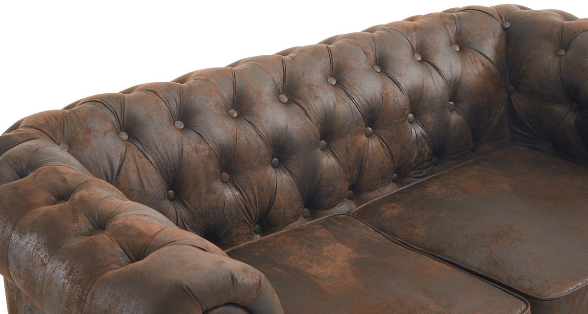 CHESTERFIELD-KANAPÉ fa, textil fekete, barna  - barna/fekete, Trend, textil/fa (165/73/87cm) - Xora