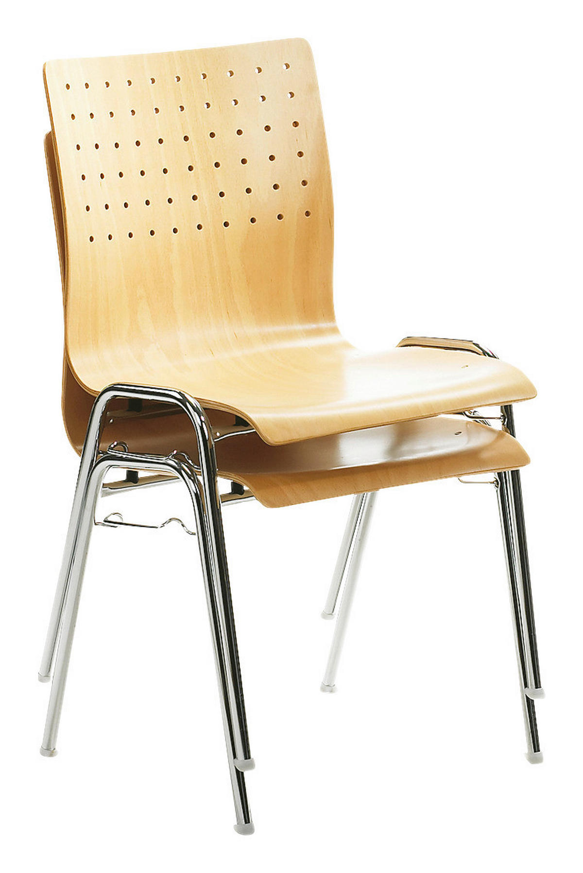 BESUCHERSTUHL Buchefarben, Chromfarben  - Chromfarben/Buchefarben, Basics, Holz/Metall (53/83/54cm) - MID.YOU