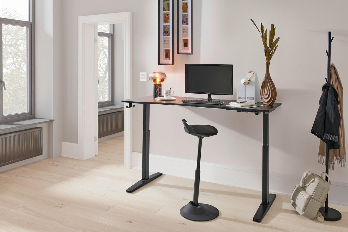 SCHREIBTISCH Schwarz  - Schwarz, Modern, Holzwerkstoff/Kunststoff (160/71/116/75cm) - MID.YOU